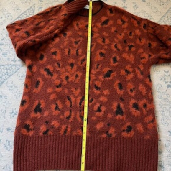 🧡3/15 Zara  Knit Animal Print Oversized Soft Feel Sweater Women's S - Picture 6 of 9